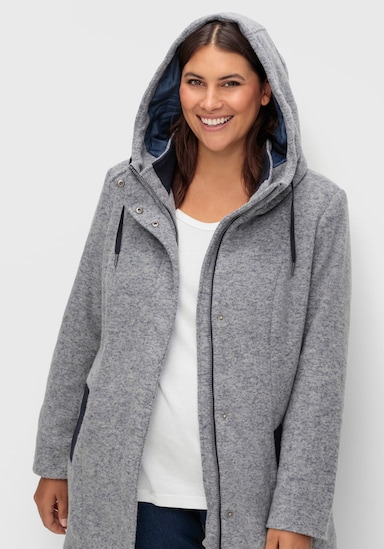 Longjacke - rauchblau-meliert