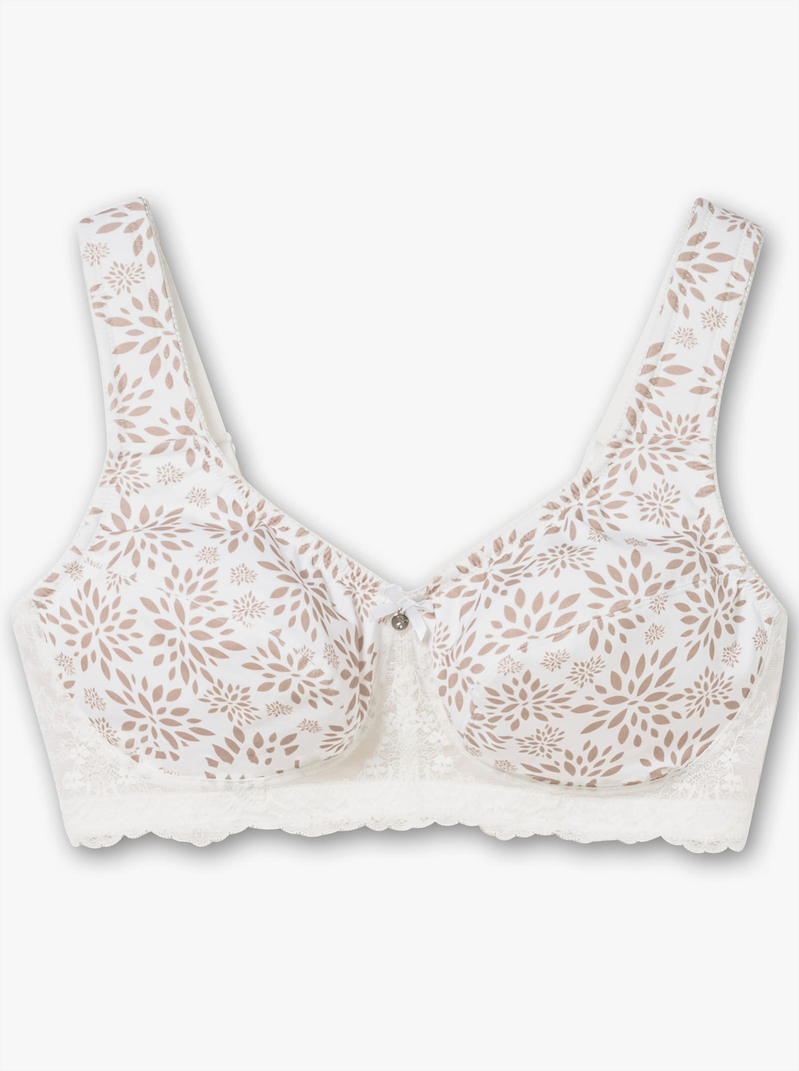 sheego Entlastungs-BH mit Blütendruck - beige-bedruckt