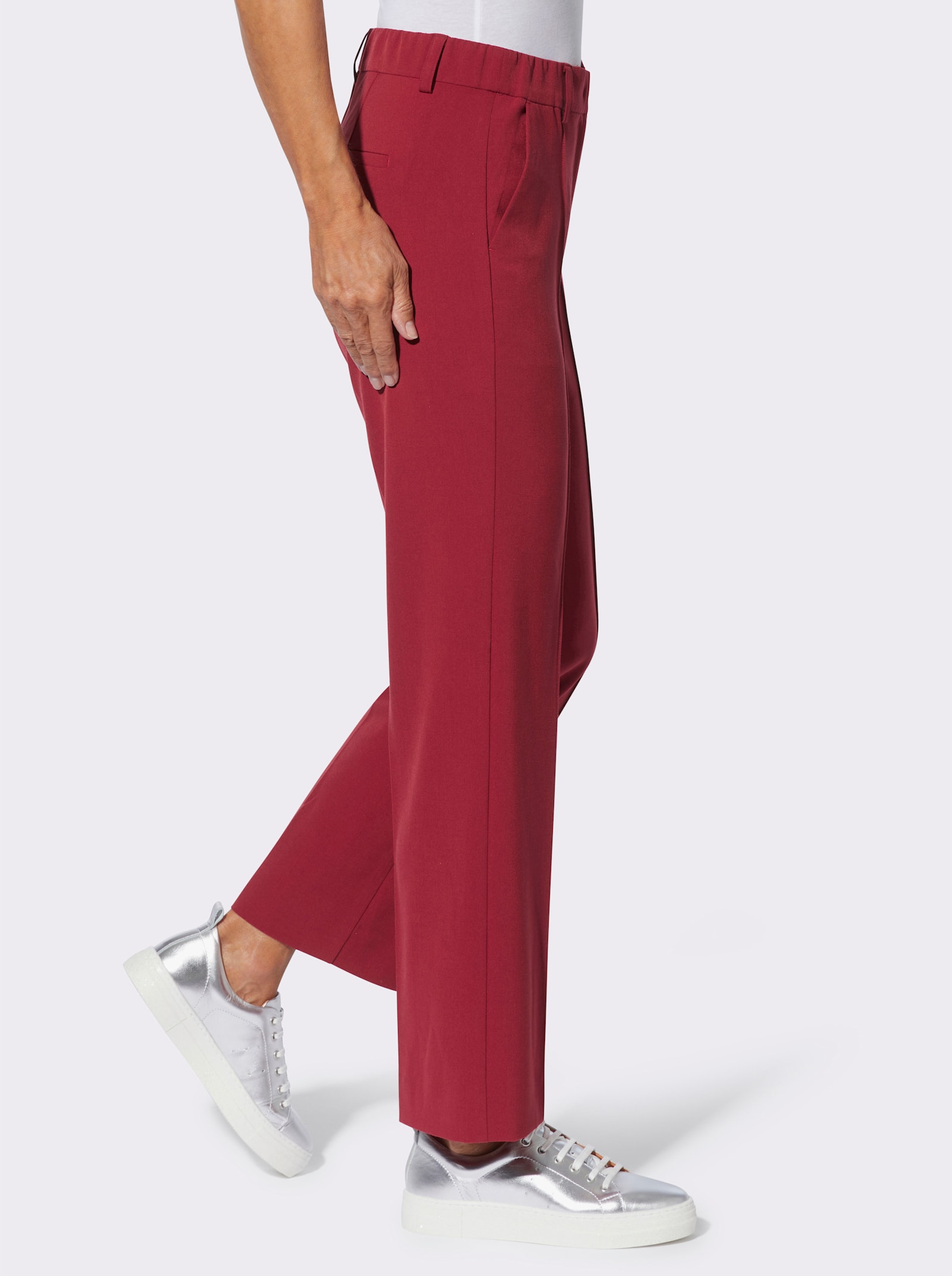 Stoffhose mit innenliegendem Dehnbund - kirsche