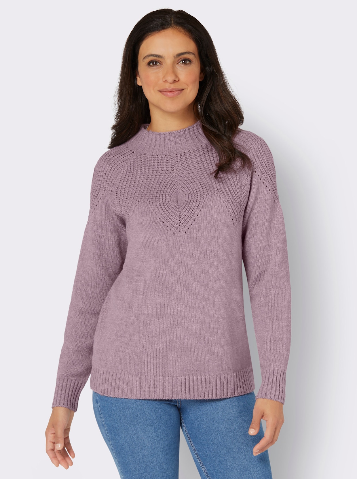 Pullover - mauve-meliert