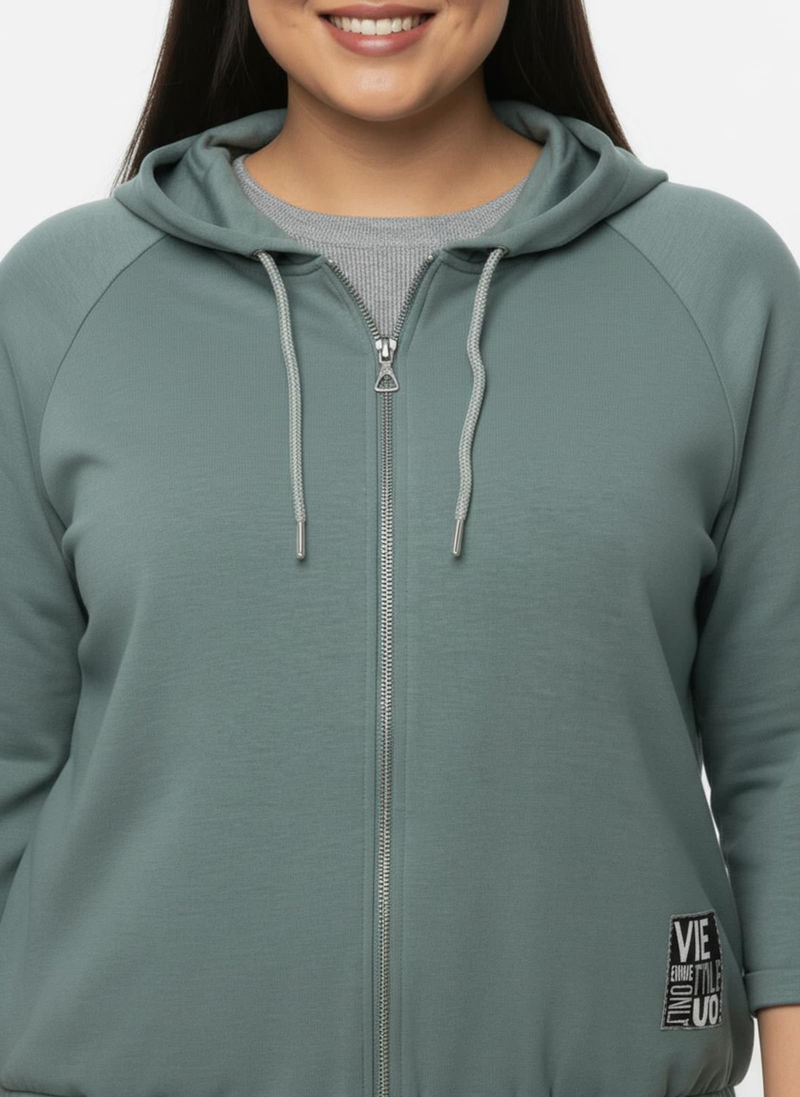 Shirtjacke mit Kapuze - jade