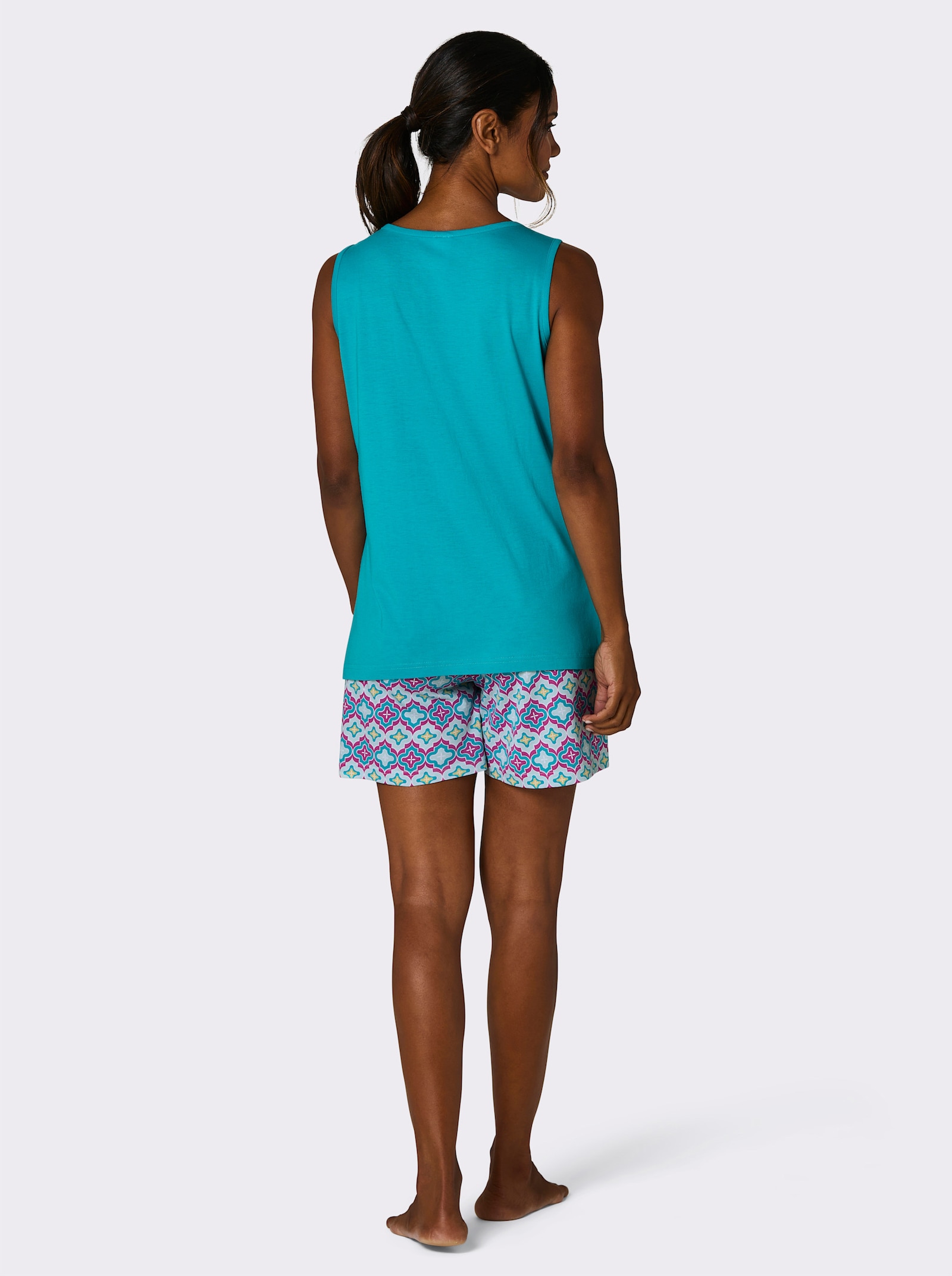 wäschepur Shorty - türkis-mint-bedruckt