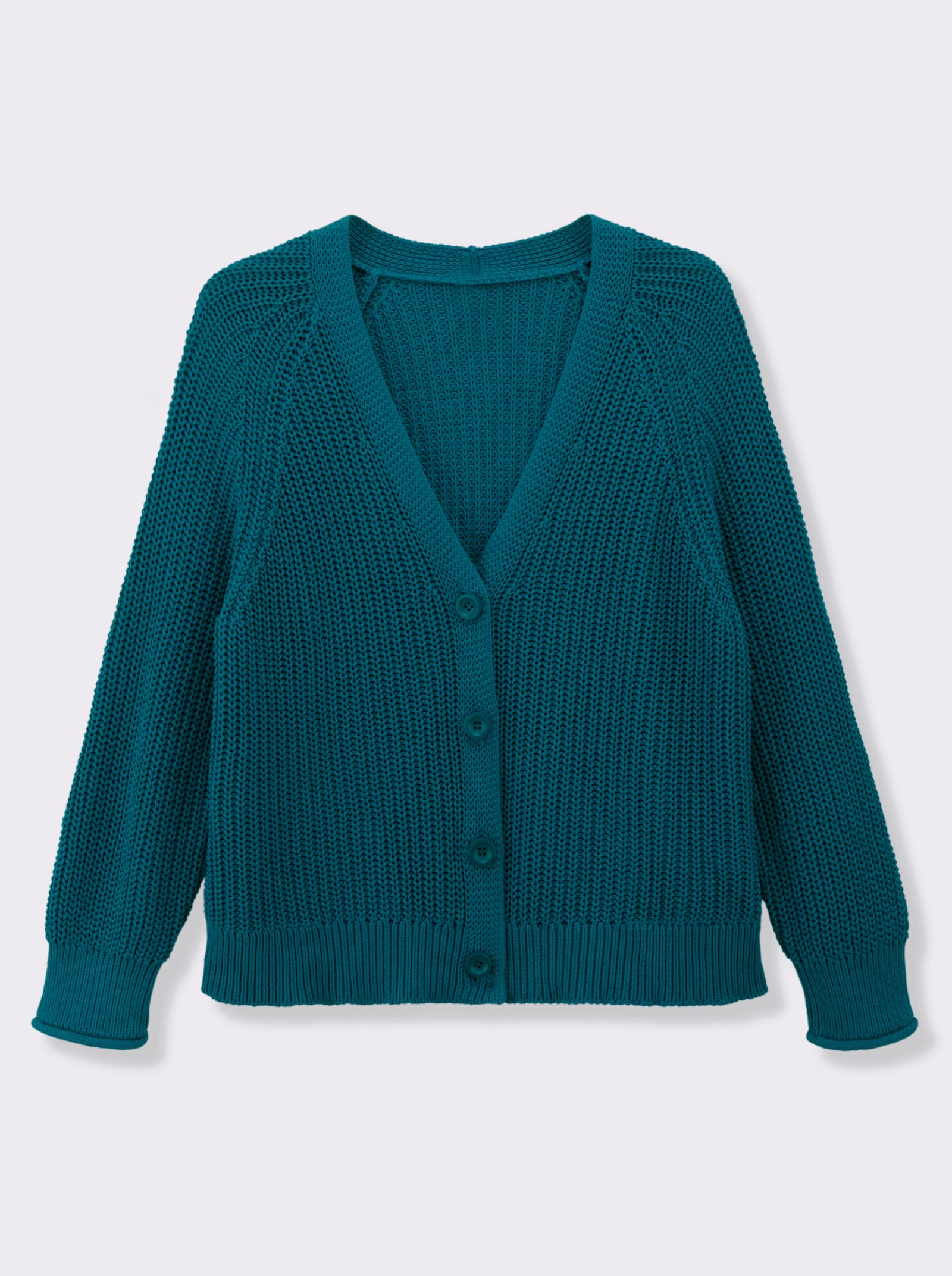 Strickjacke in Grobstrick-Muster - aquapetrol