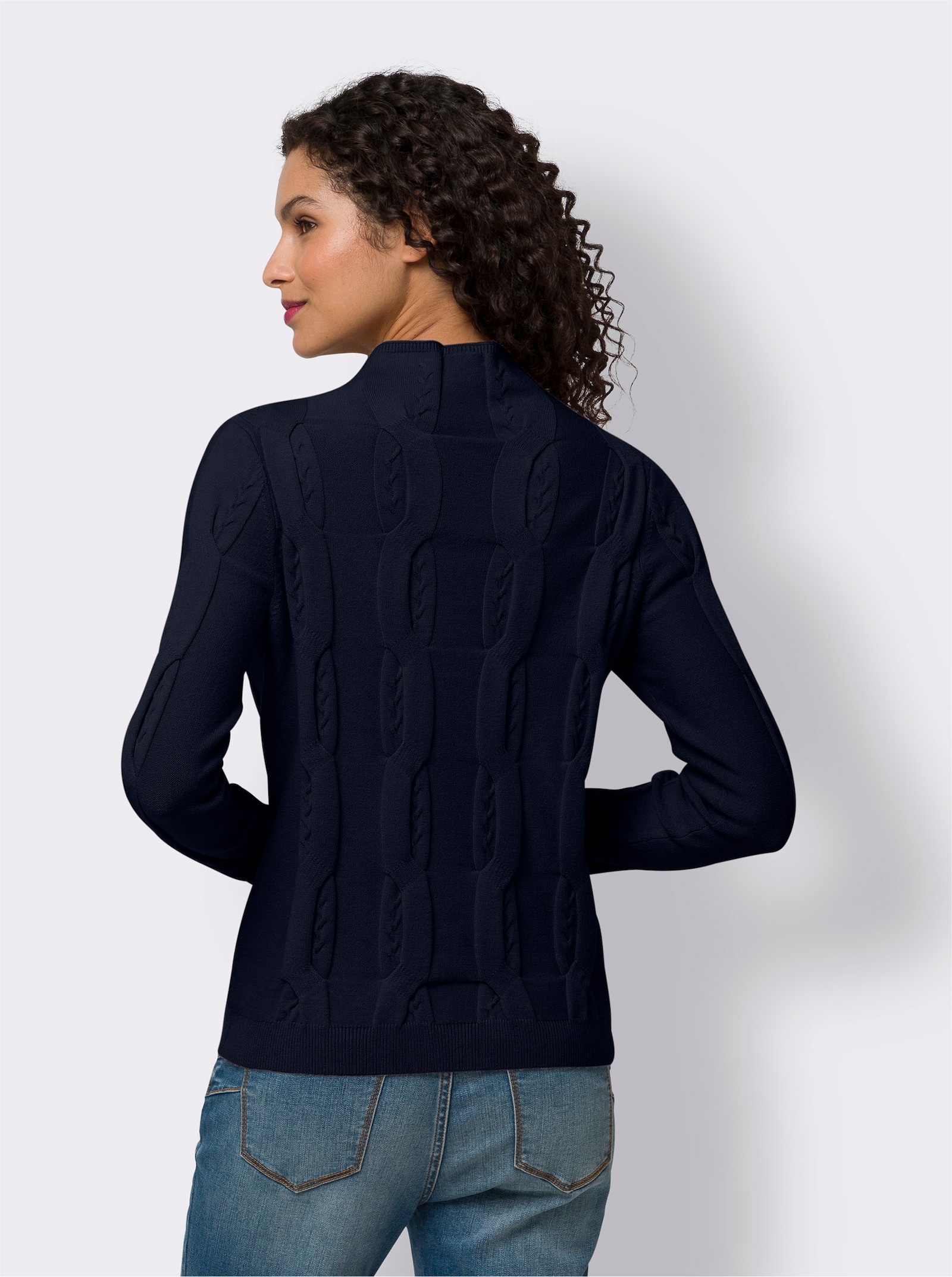 heine Pullover mit Zopfmuster - marine