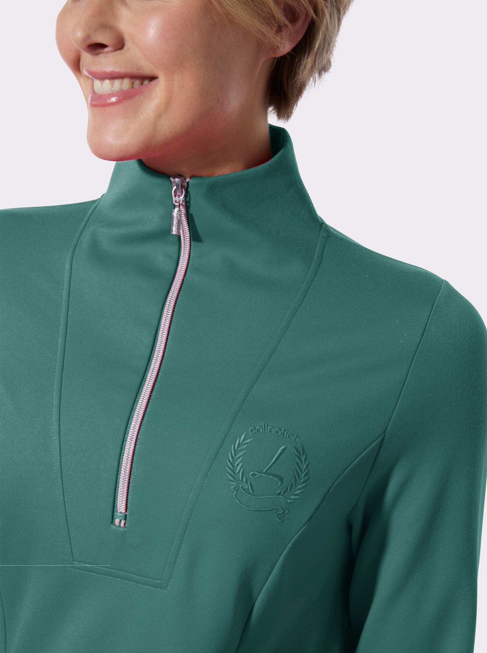 Jerseykleid mit Saumschlitzen - smaragd