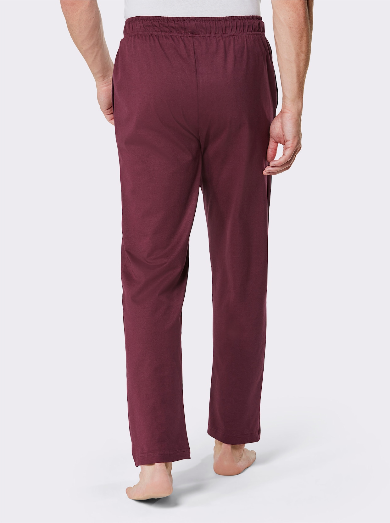 wäschepur men Broek, lang - bordeaux + zwart