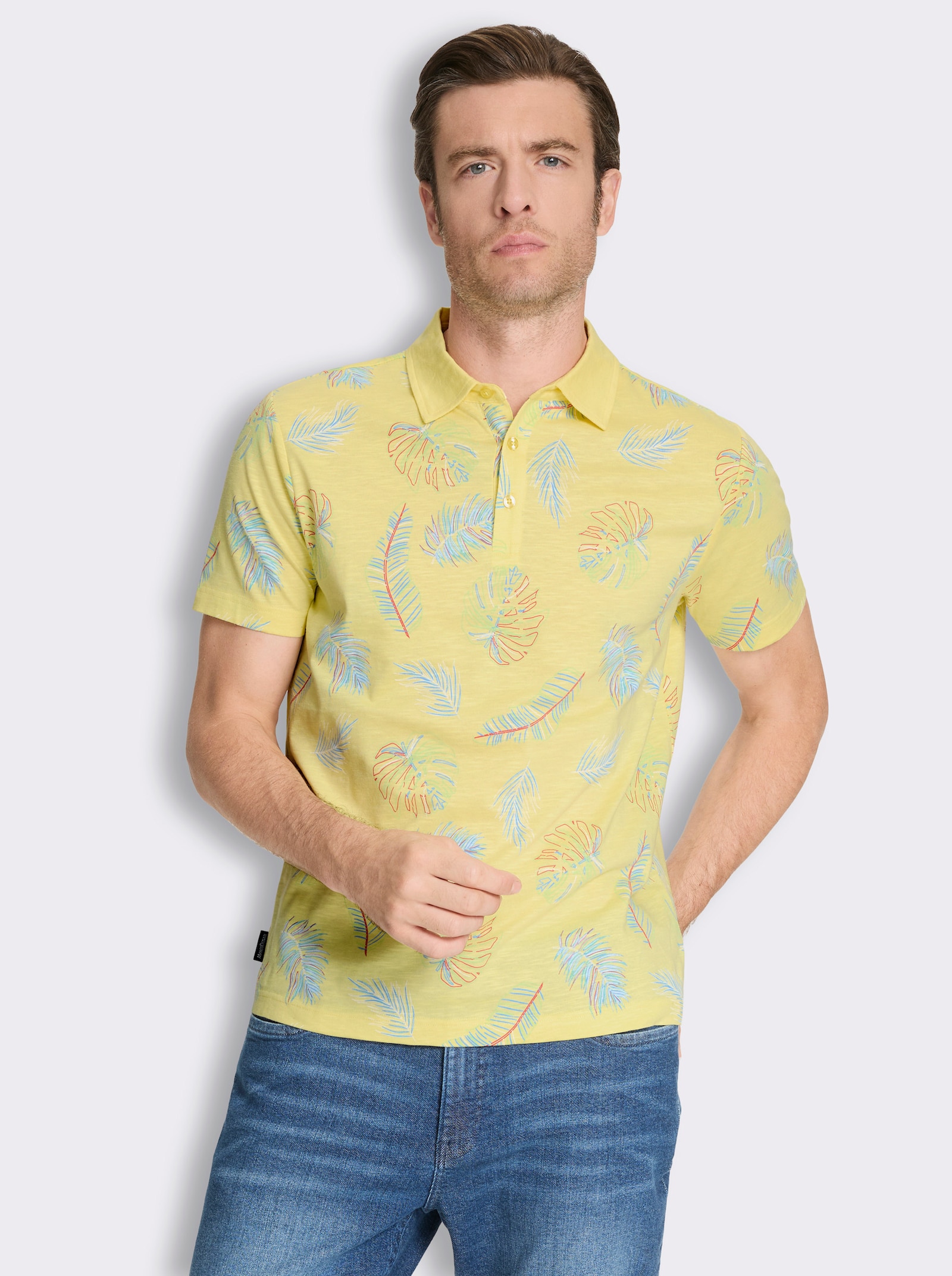 Marco Donati Kurzarmshirt mit exotischem Dessin - zitrone-bedruckt