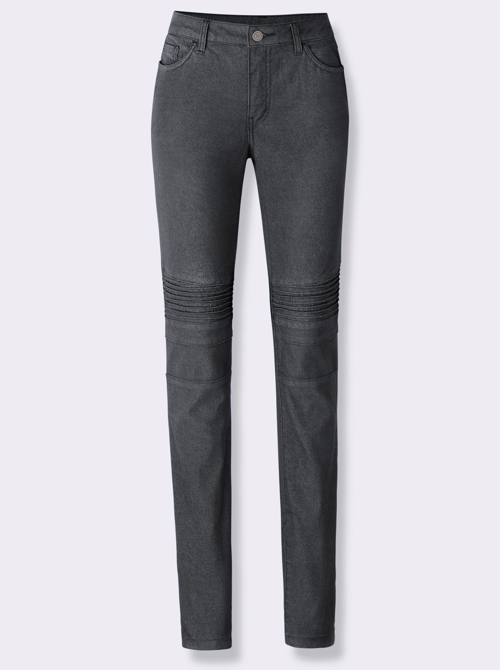 Jeans im Biesen - black-denim