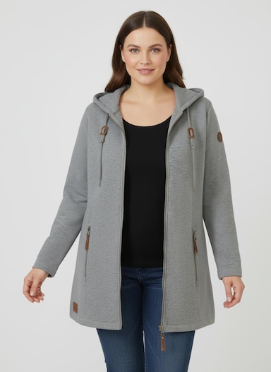 Sweatjacke - steingrau-meliert