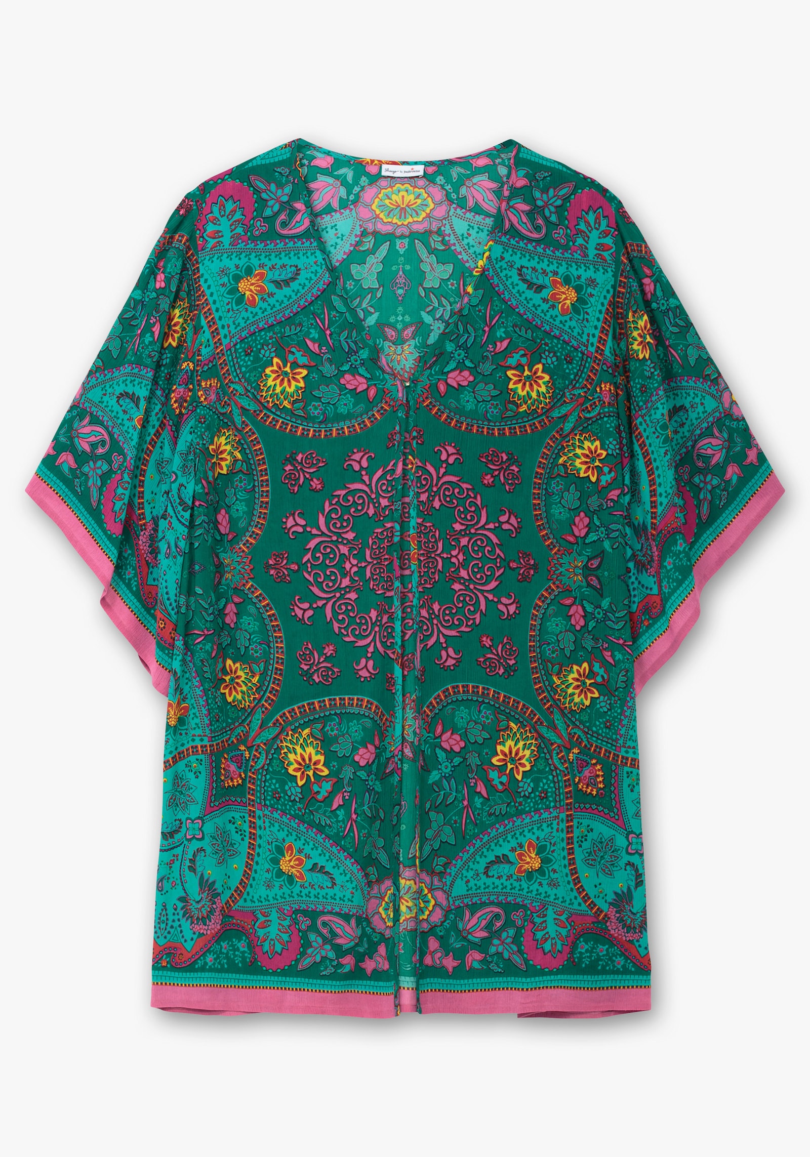 sheego by Joe Browns Longbluse mit Ornament- und Blütenprint - petrol-gemustert