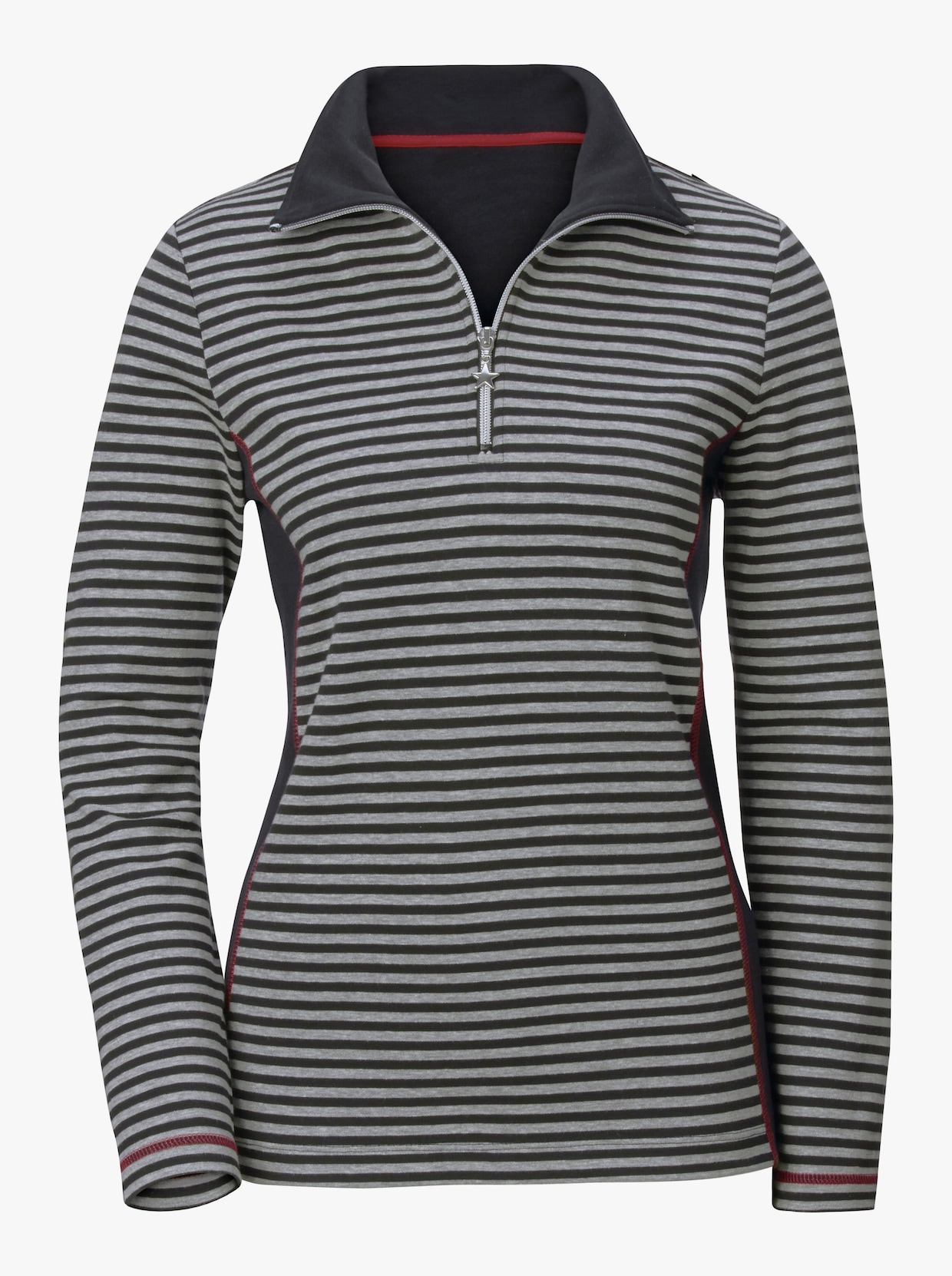 Sweatshirt - schwarz-grau-gestreift