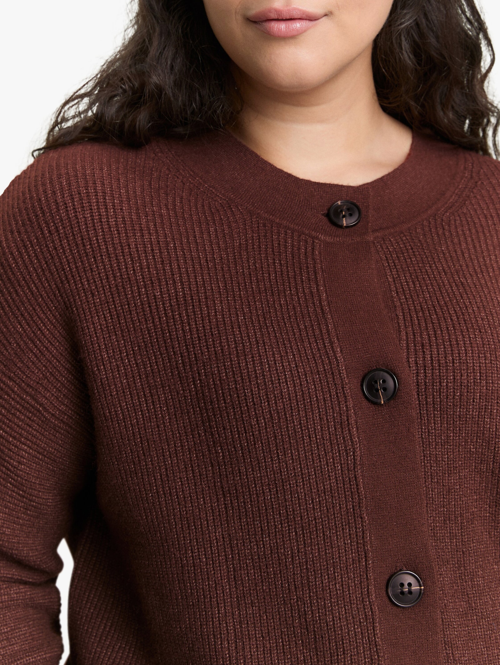 Cardigan - dark pecan brown melange