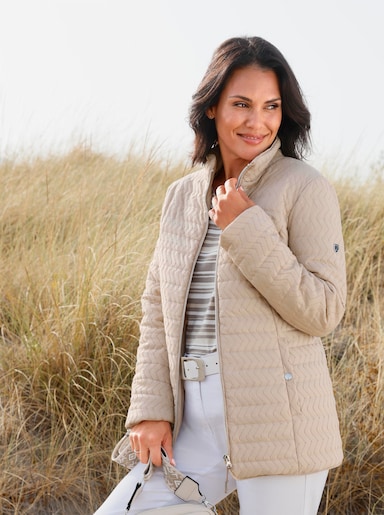 Steppjacke mit Reißverschluss-Taschen - beige