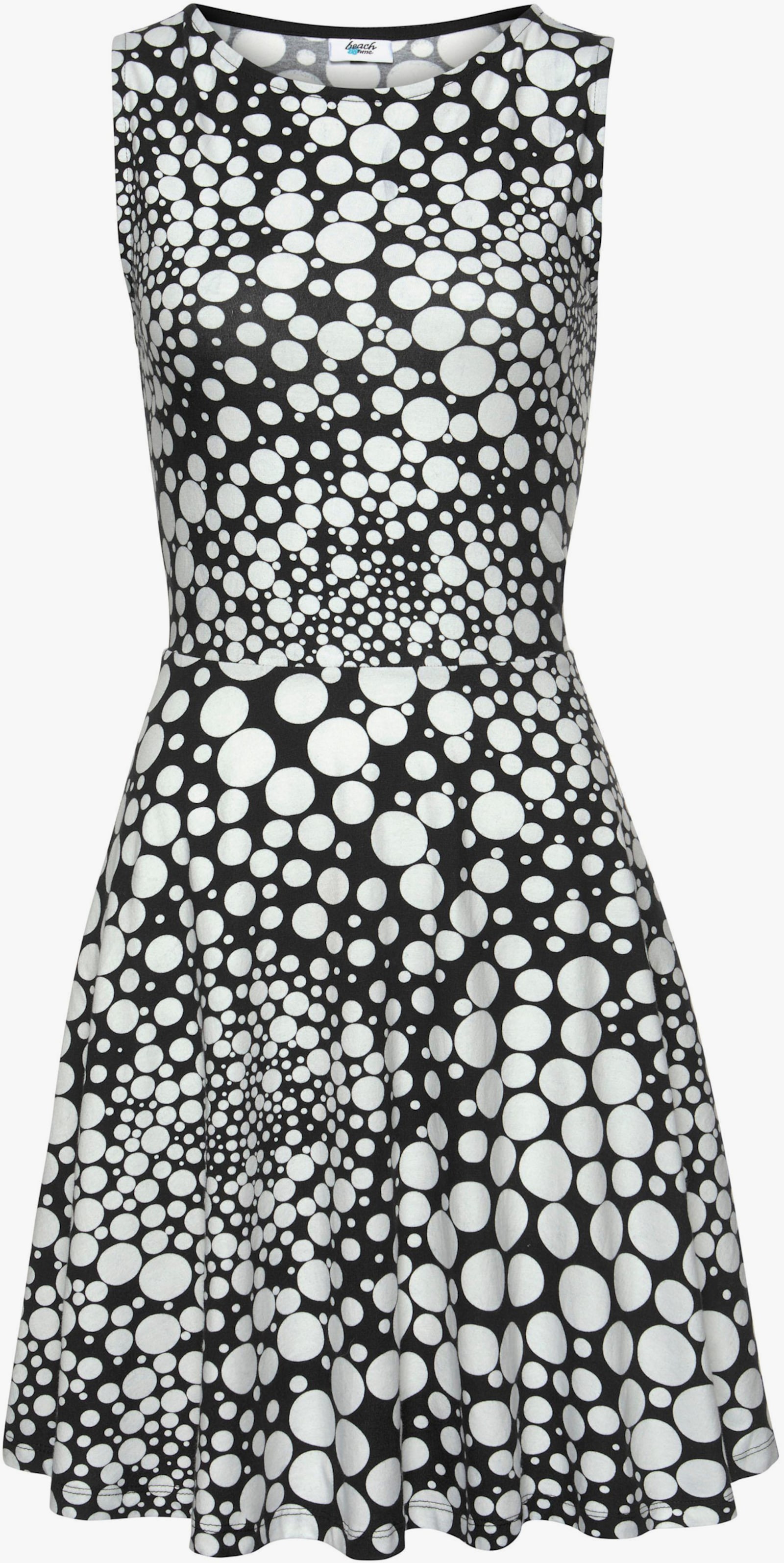 Beachtime Strandkleid - schwarz-weiß-bedruckt
