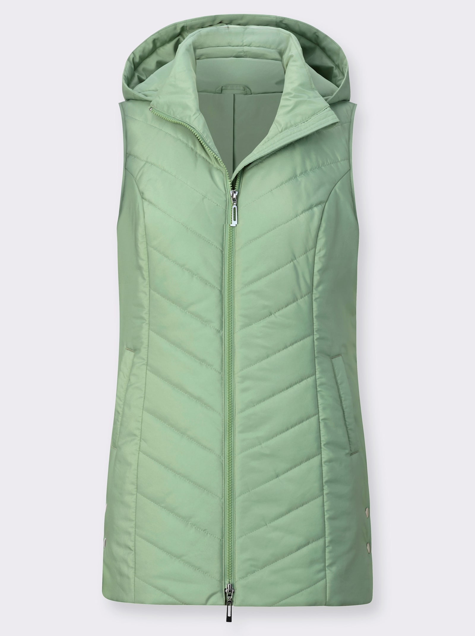 Steppweste in langer Form - eucalyptus