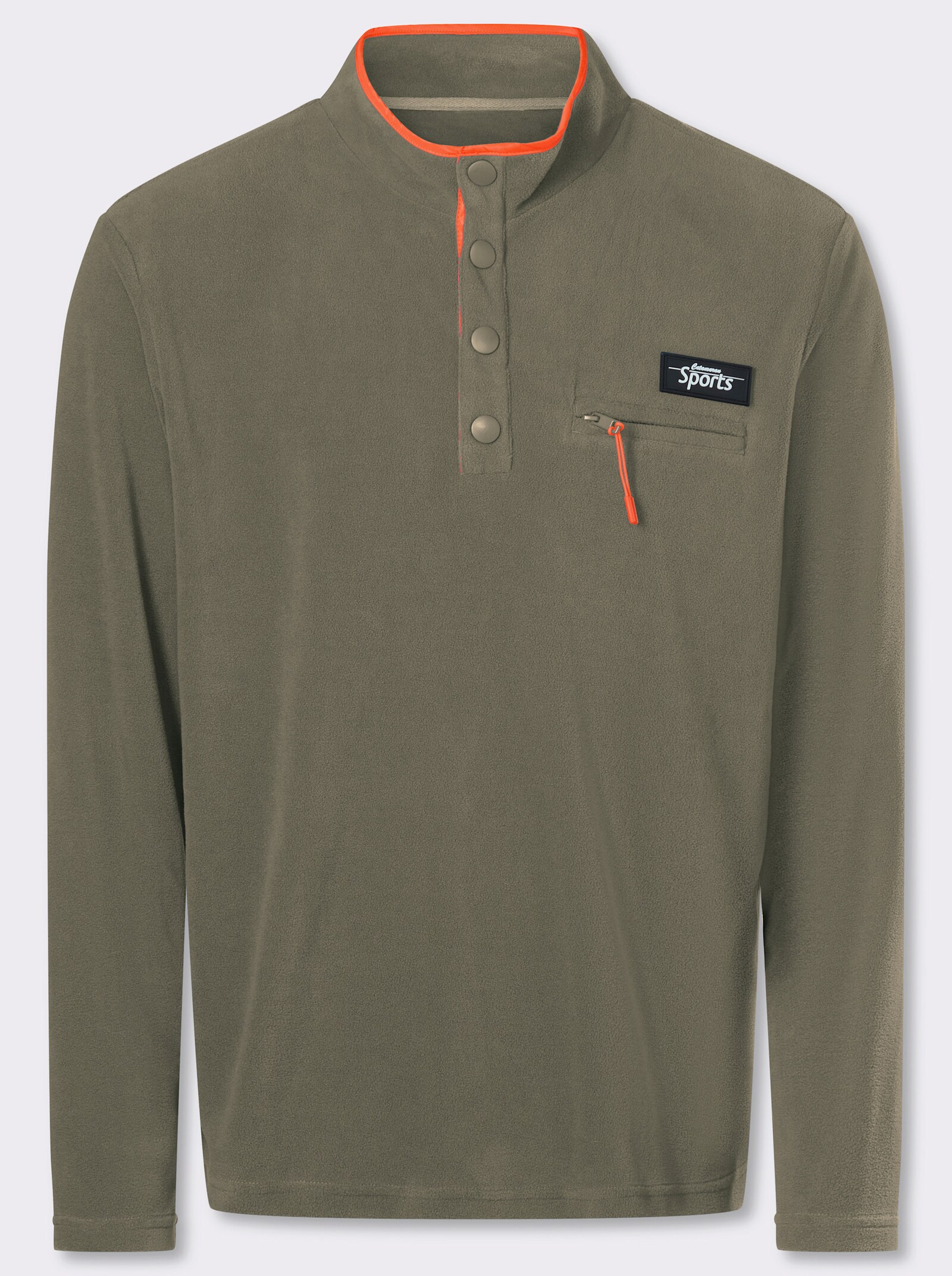 Catamaran Sports Fleeceshirt mit Reißverschluss-Brusttasche - khaki