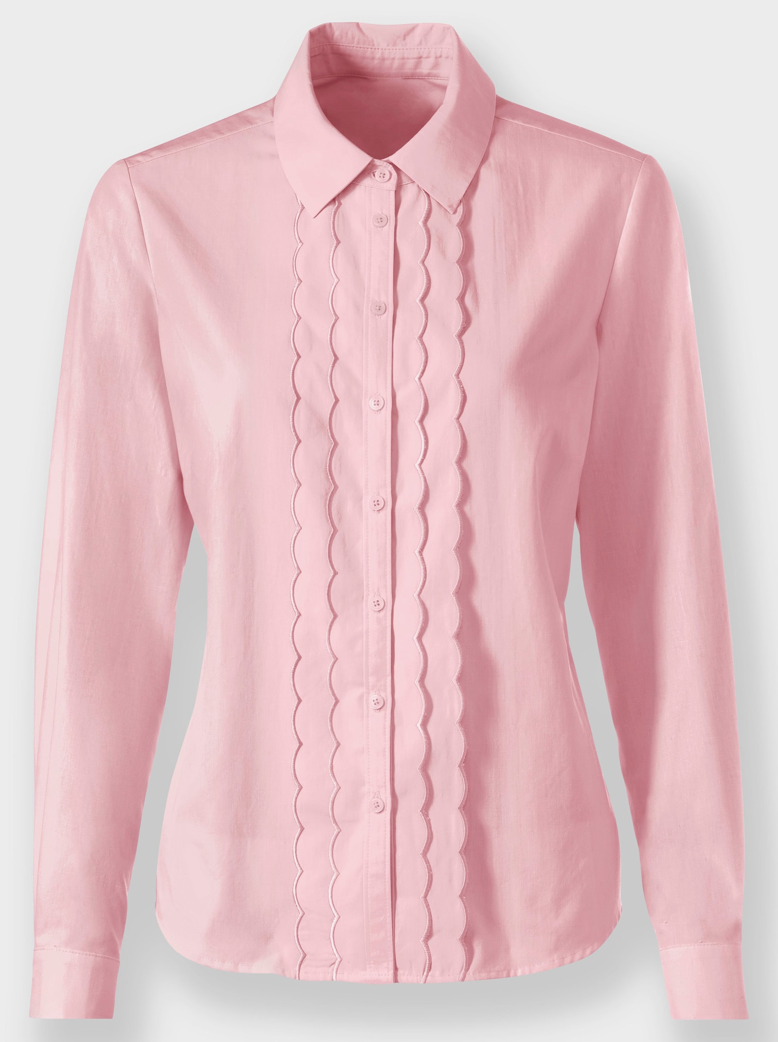 Langarmbluse mit Knopfmanschetten - hellrosé