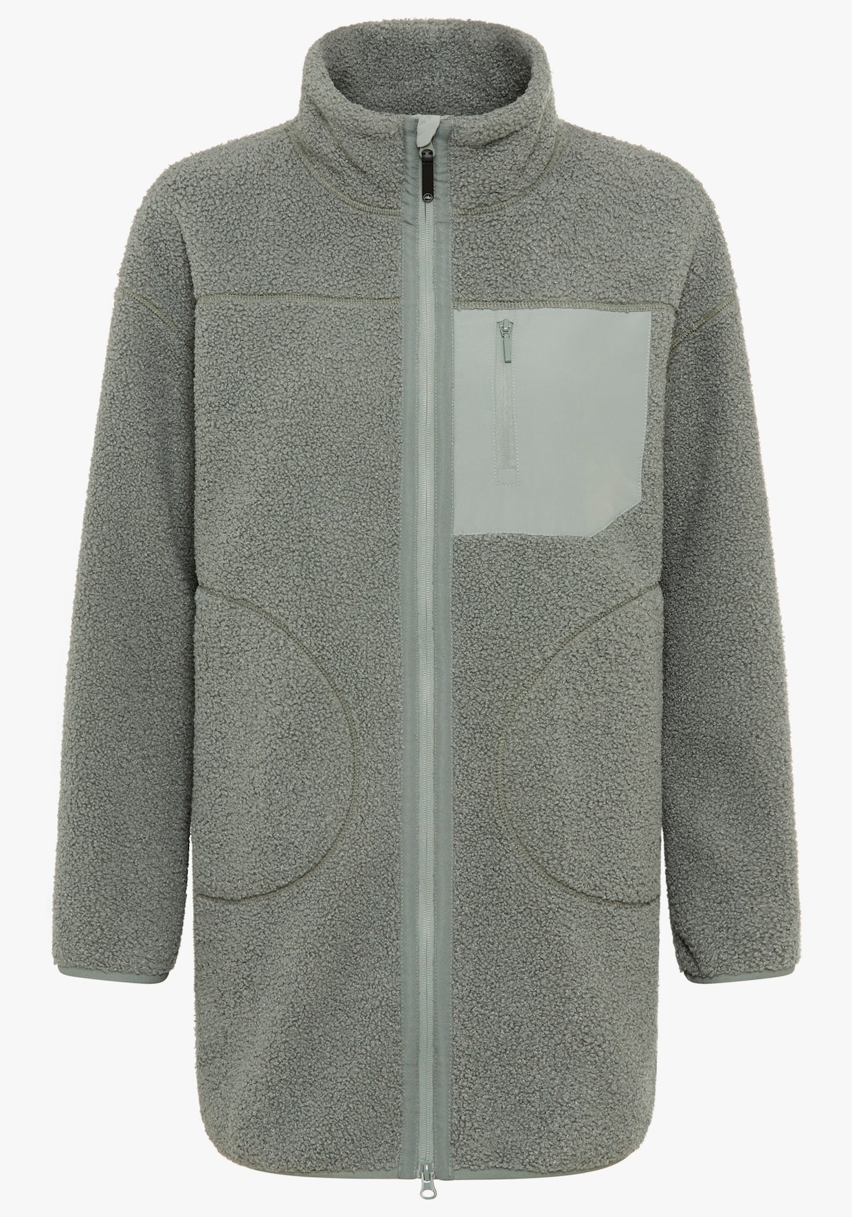 Fleecejacke - grau-grün