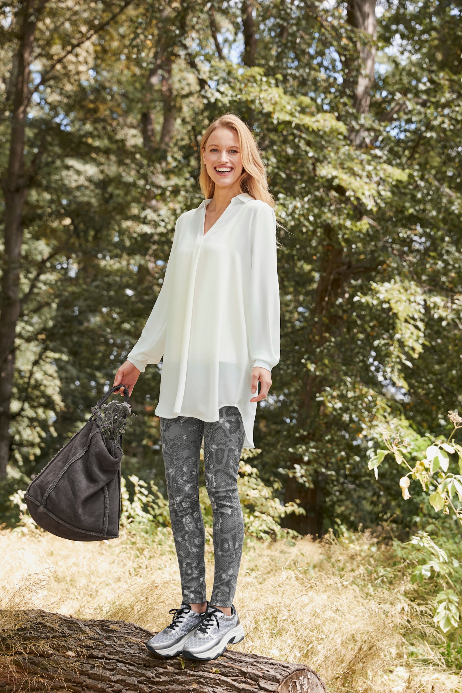 heine Schlupf-Bluse in Longform - offwhite