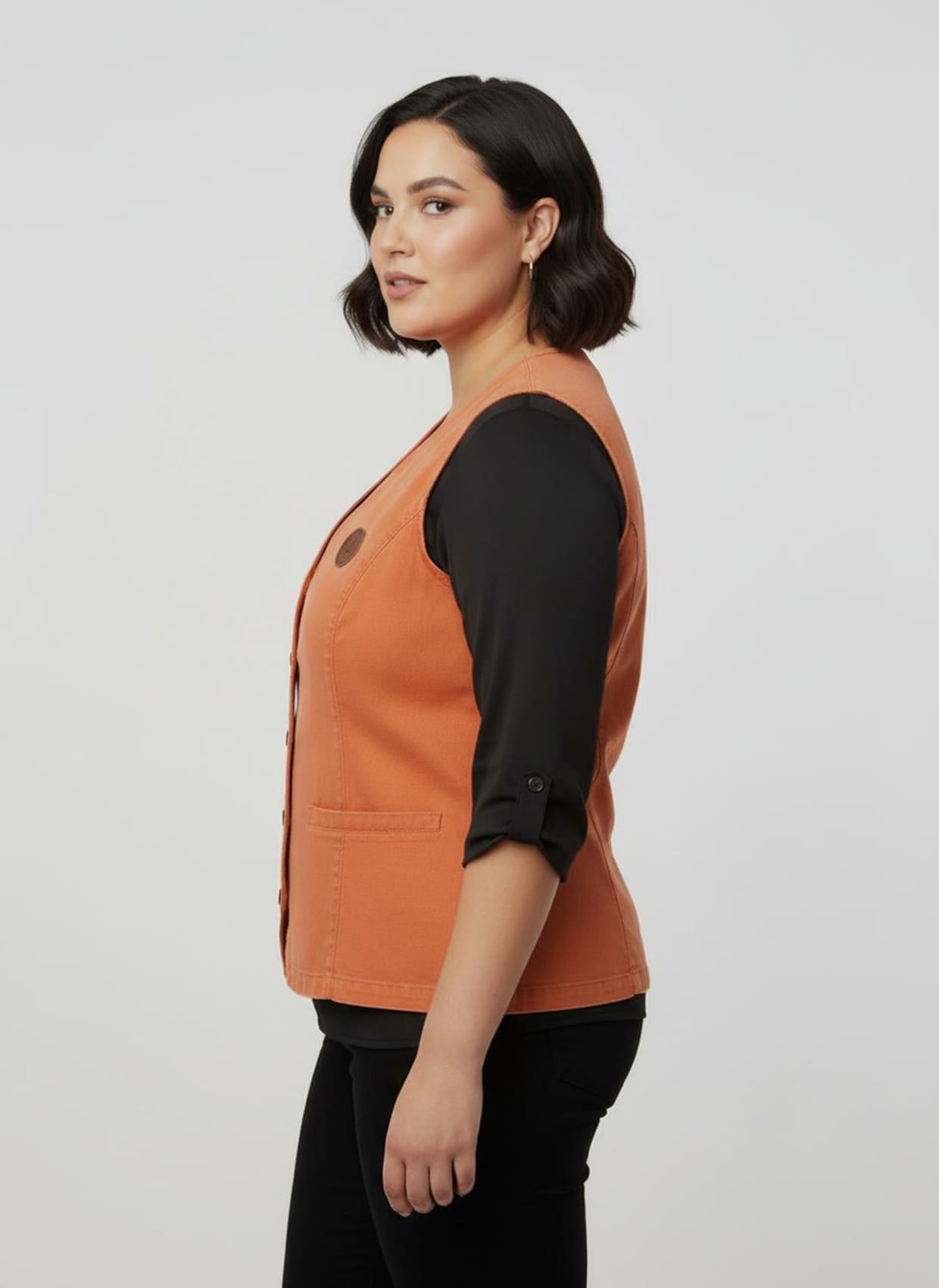 Jeansweste in Stretch-Qualität - orange