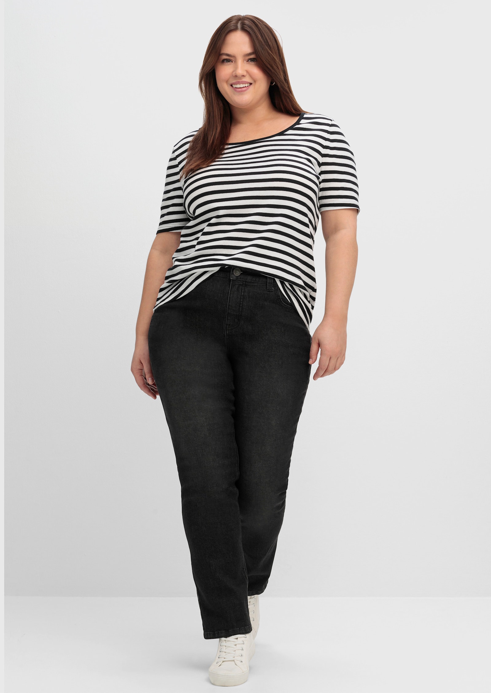 sheego Gerade Jeans mit TruTemp365® Fasern - black denim