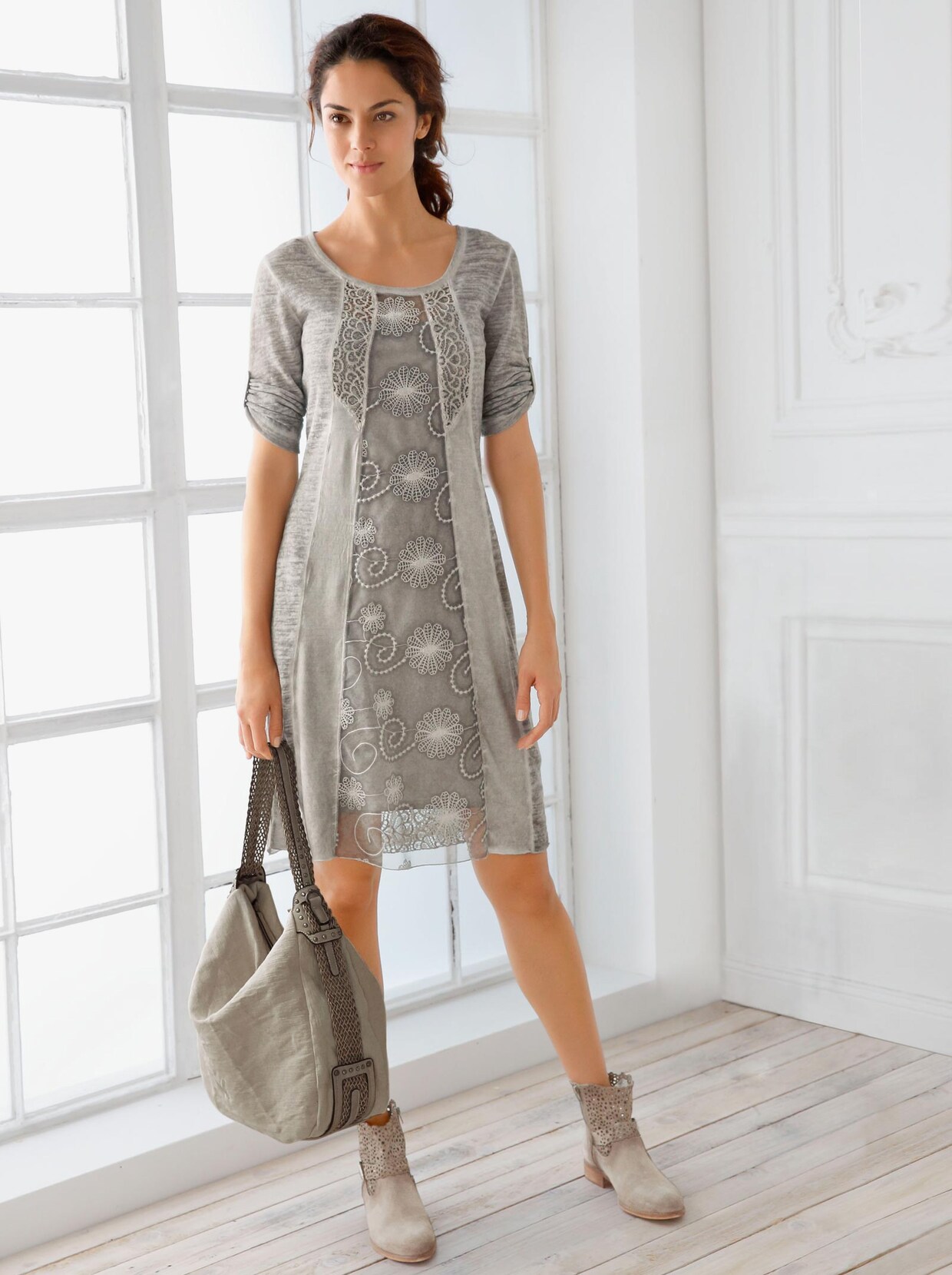 Jerseykleid - taupe
