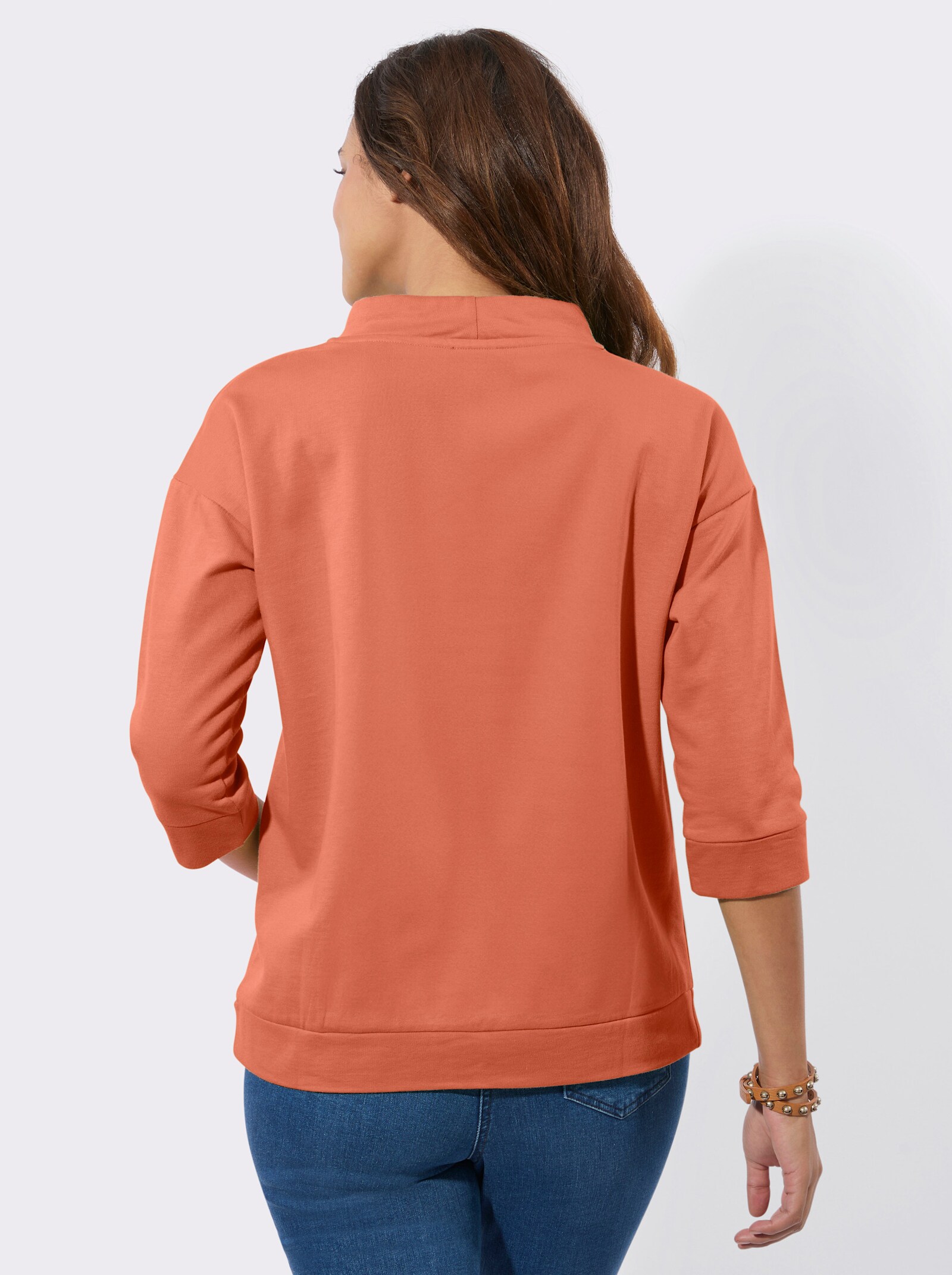 Sweatshirt mit überschnittenen Schultern - papaya