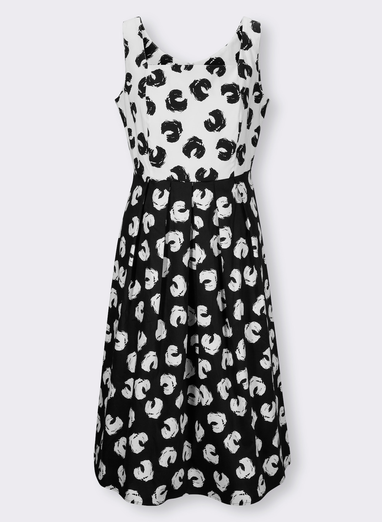 heine Druck-Kleid - schwarz-weiß-bedruckt