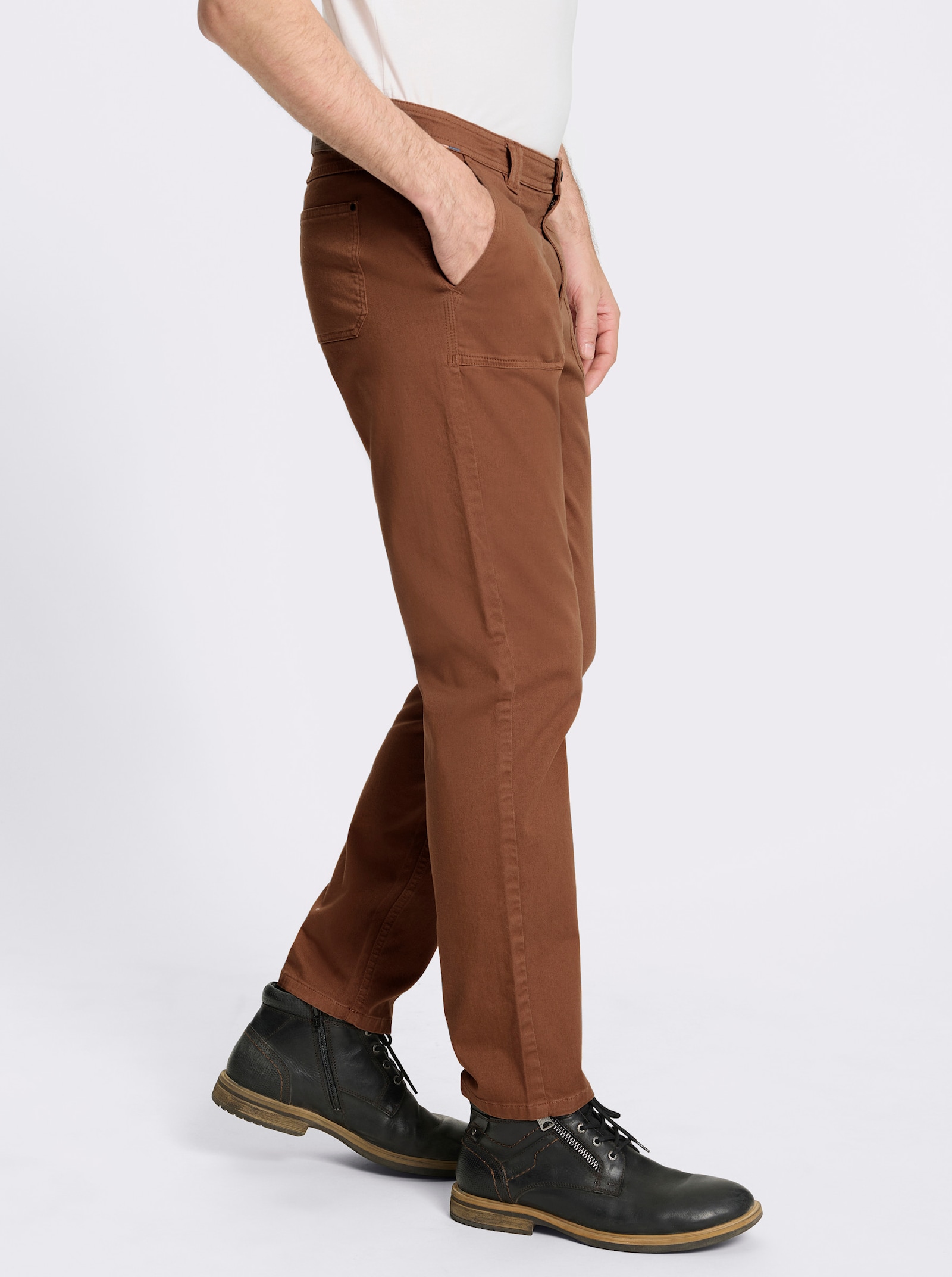 Marco Donati Hose in Twill-Qualität, enzymgewaschen - cognac