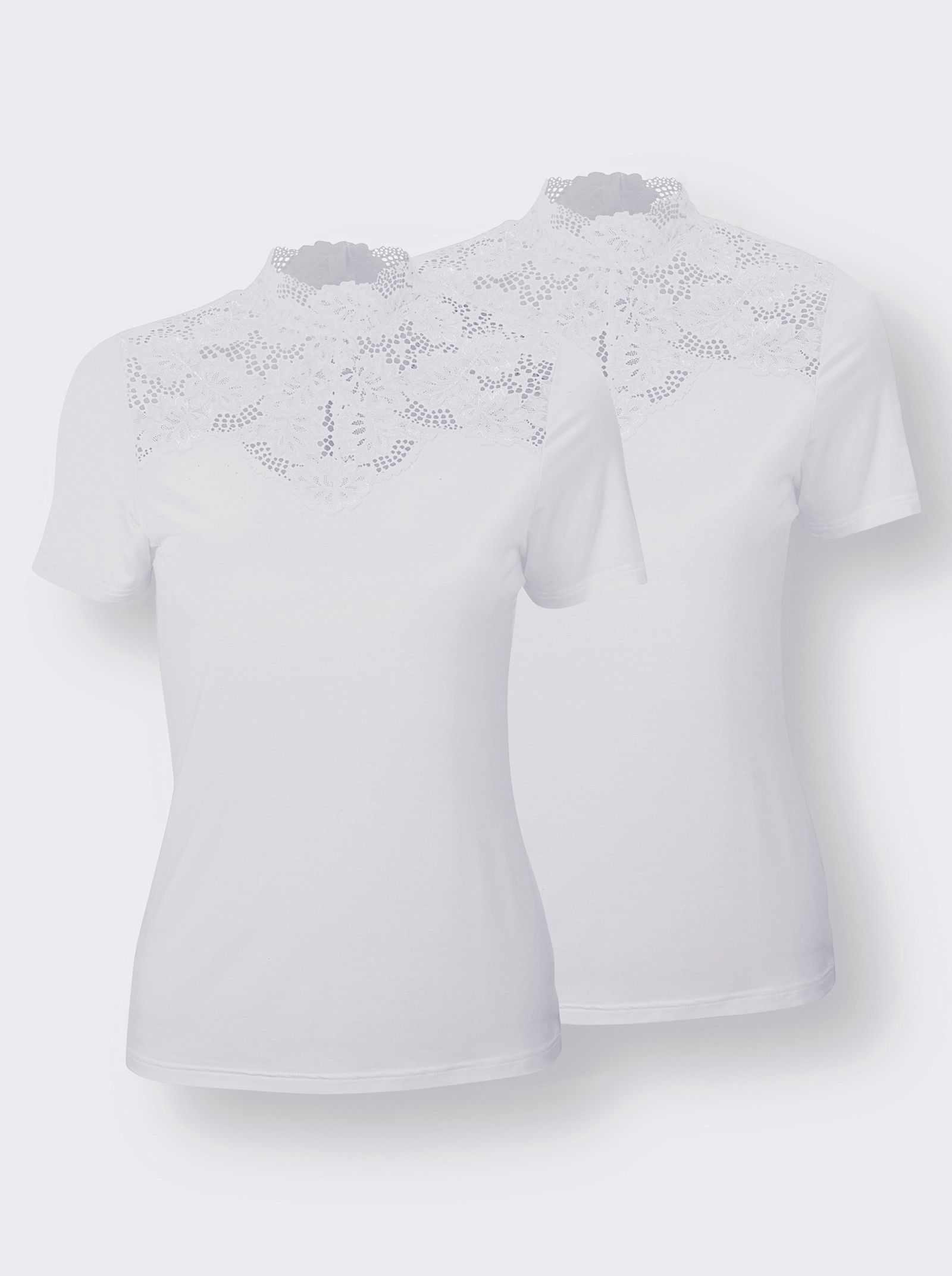 Nina von C. Blazershirt mit Spitze am Stehkragen - weiß