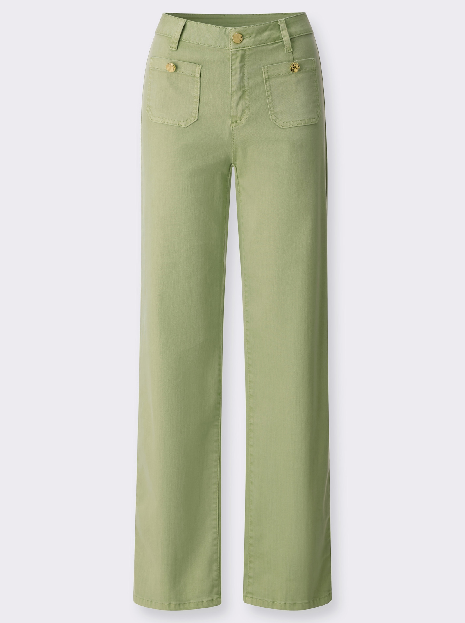 Jeans mit weit geschnittenen Beinen - lindgrün