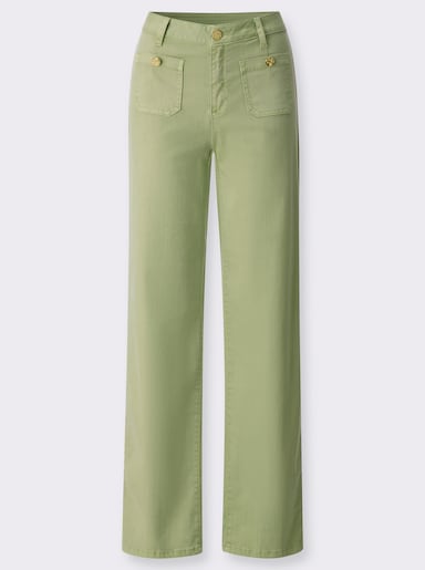 Jeans mit weit geschnittenen Beinen - lindgrün