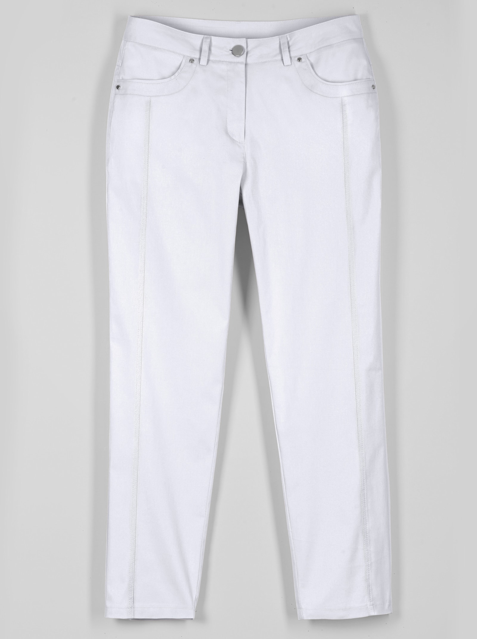 7/8-Jeans mit optisch streckenden Nähten - weiss