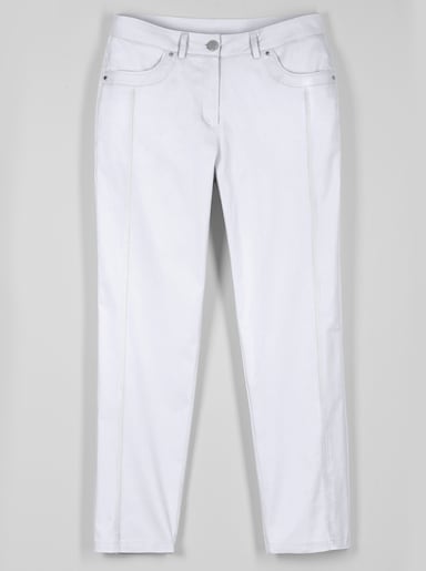 7/8-Jeans mit optisch streckenden Nähten - weiss
