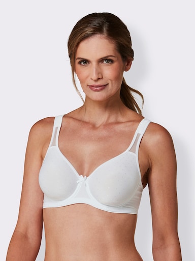 wäschepur Bügel-BH mit Mesh-Einsätzen - weiß