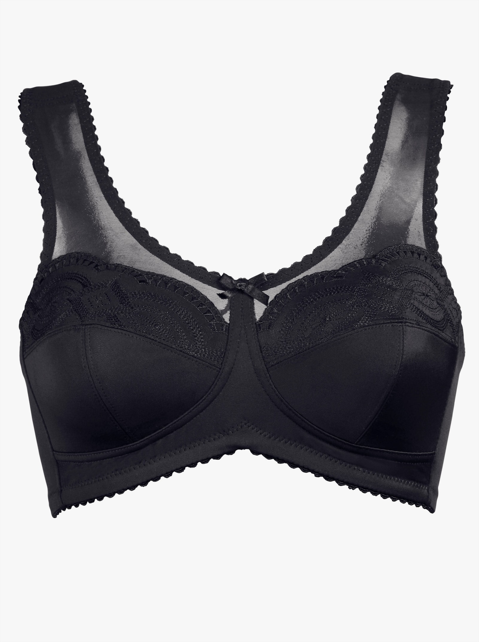 wäschepur Soutien-gorge confort sans armatures avec dentelle - noir + bordeaux