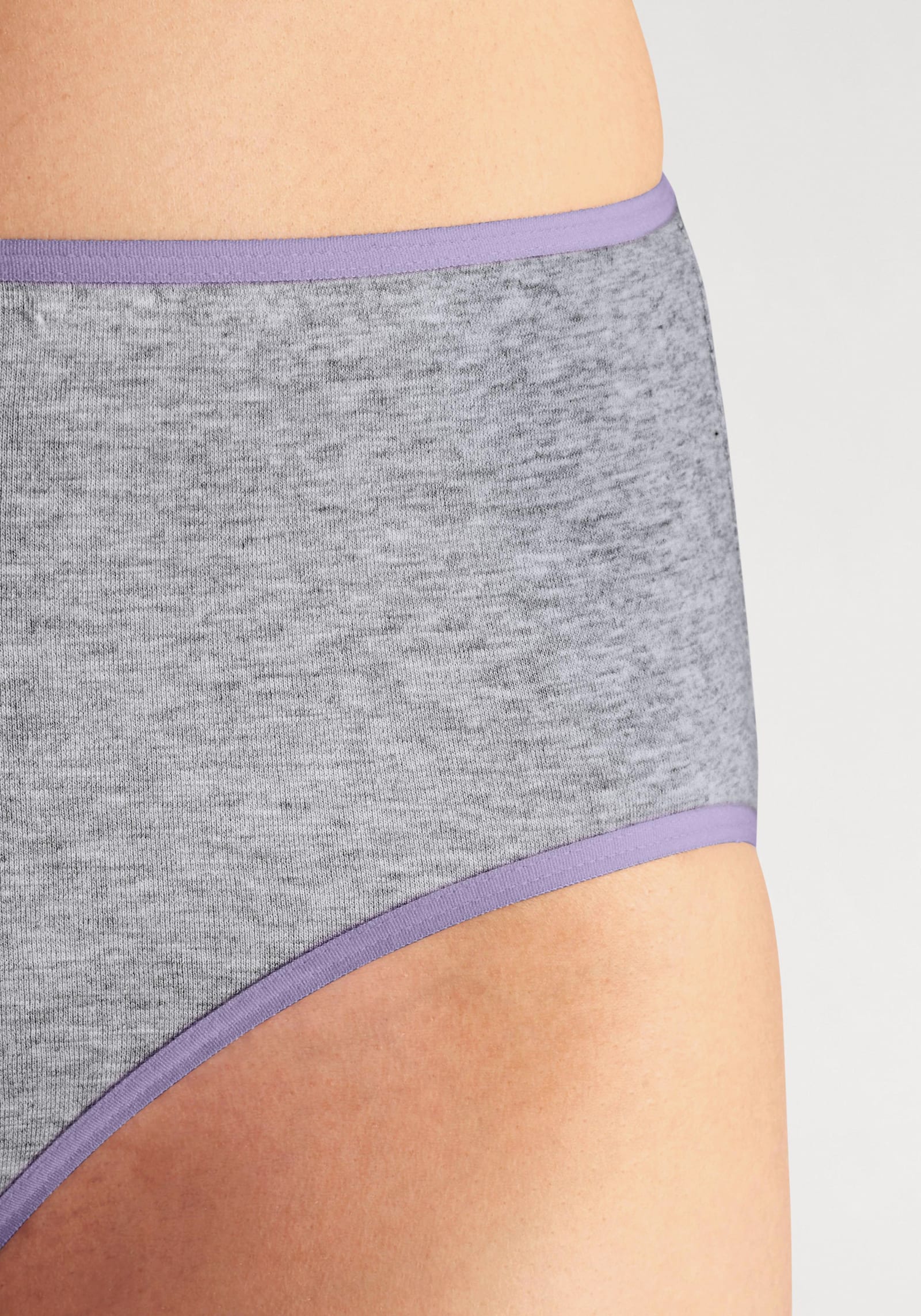 petite fleur Hüftslip - grau-meliert, weiß