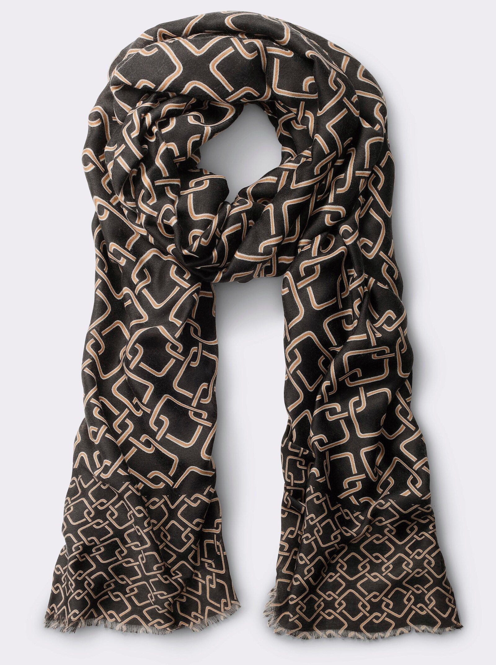 heine Sjaal - zwart/beige
