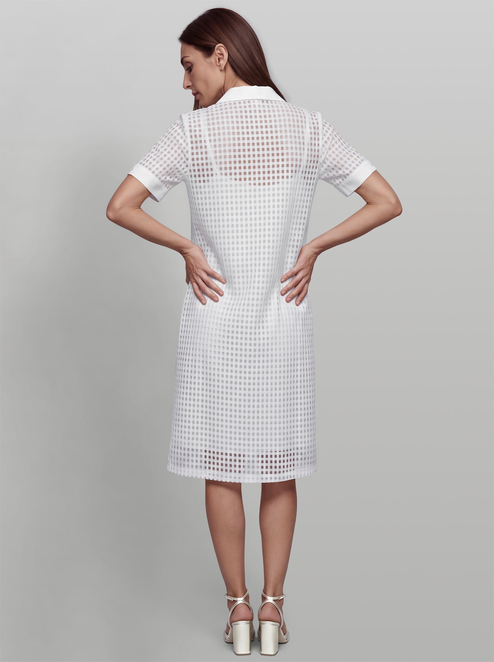 heine Sommerkleid mit Karo-Dessin - ecru