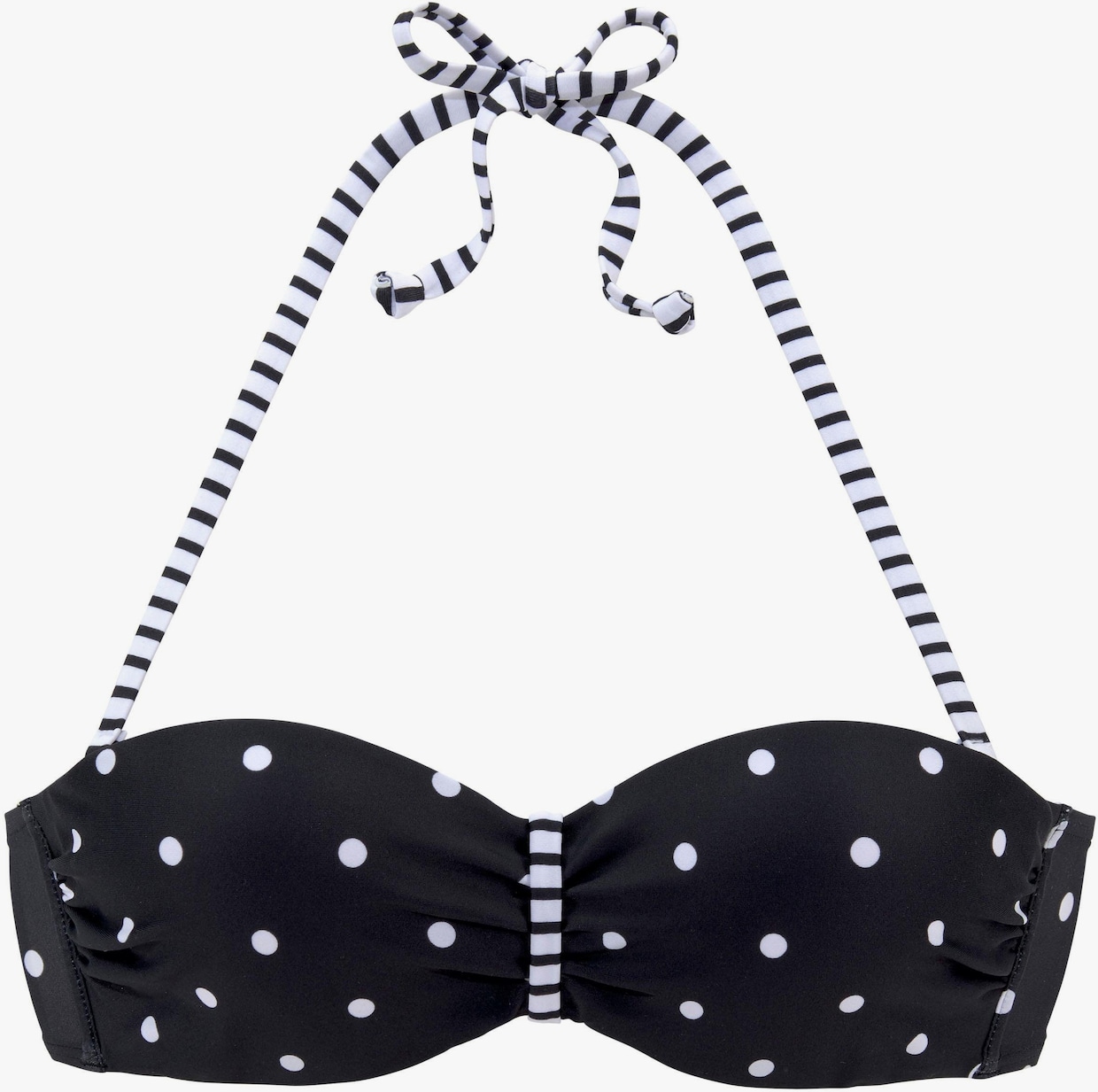 s.Oliver haut de bikini bandeau à armatures - noir-blanc