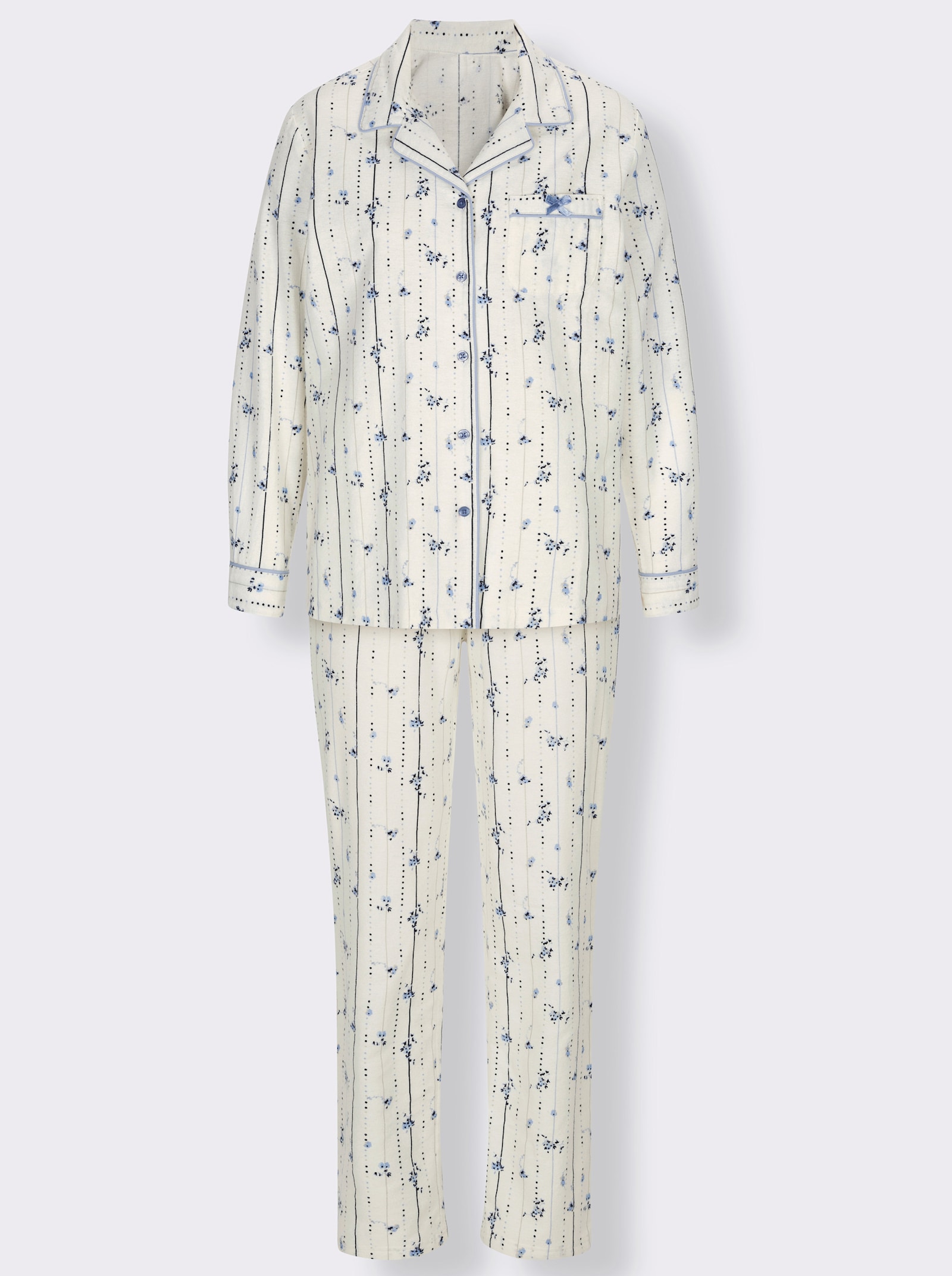 wäschepur Pyjama - weiß-blau