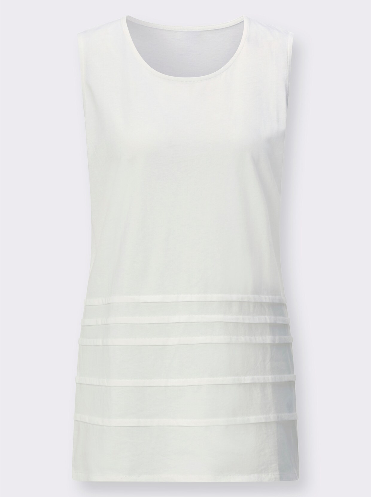 Longshirt mit Ziernähten - ecru