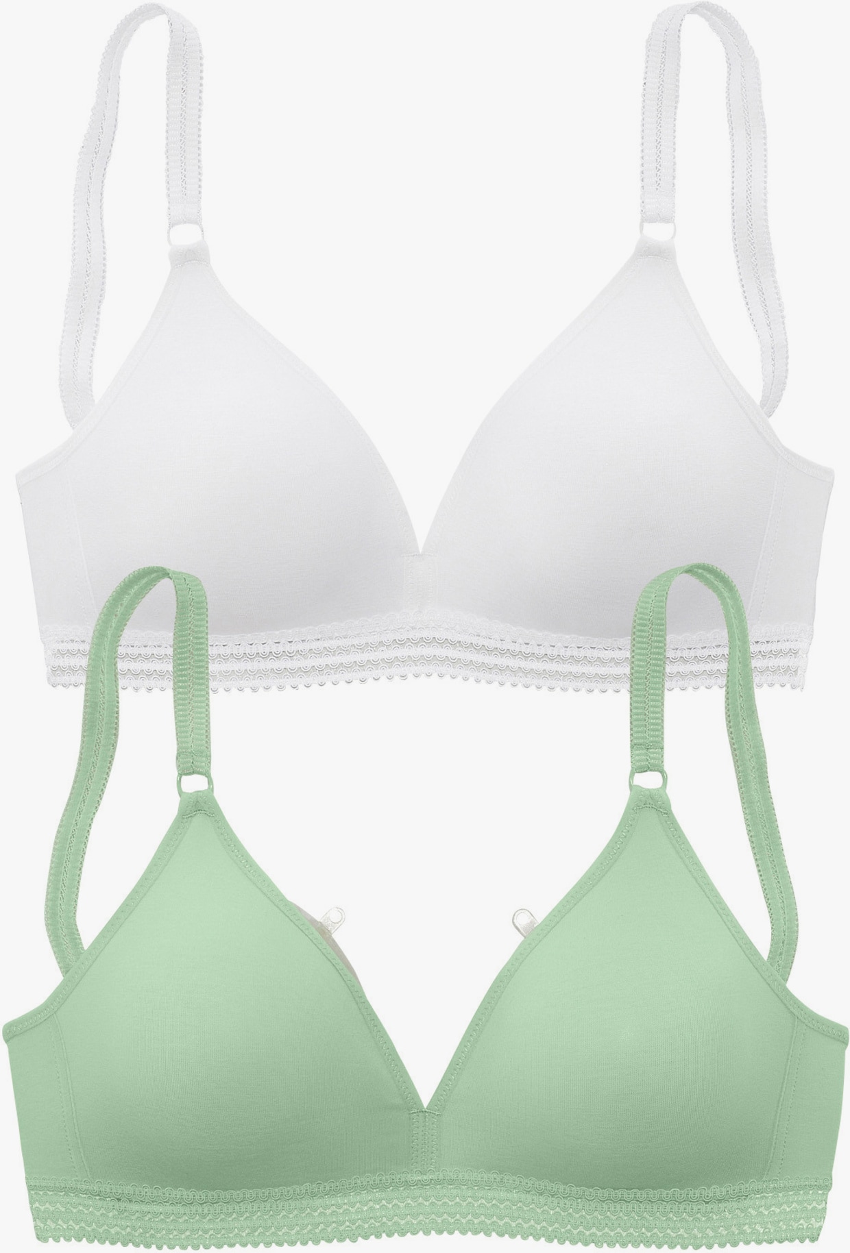 petite fleur Soutien-gorge doux - menthe + blanc