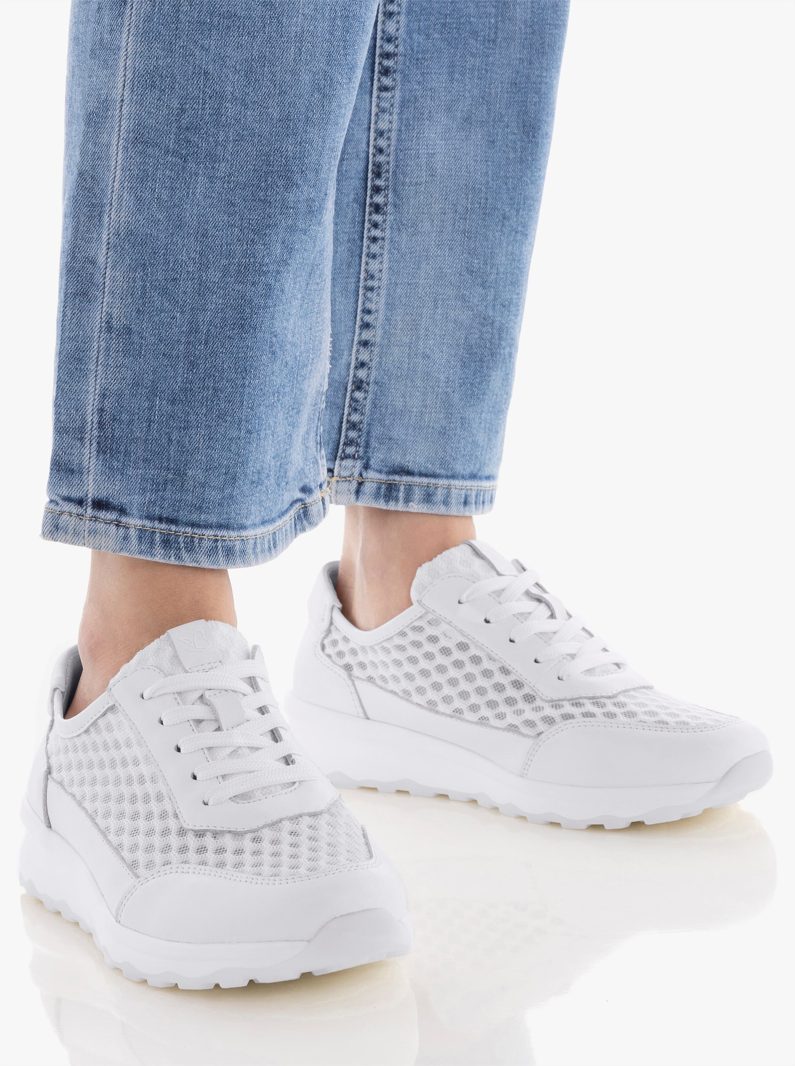 Caprice Sneaker mit Mesh-Netz - weiß