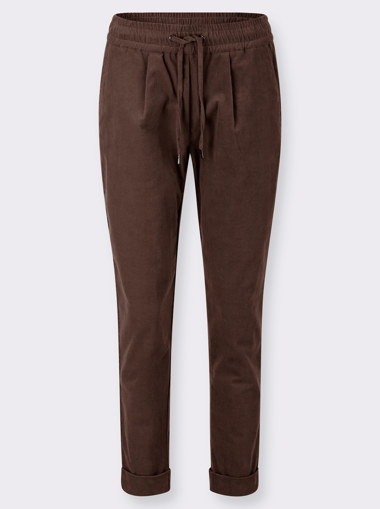 Cordhose mit Schlupfbund - schoko