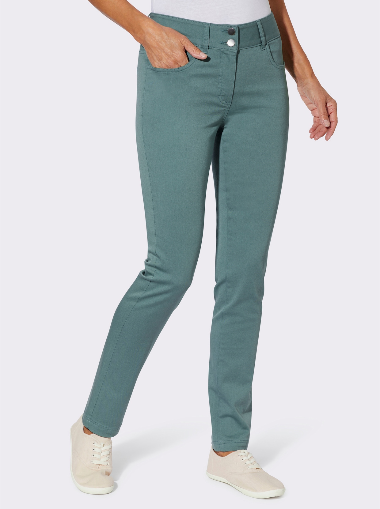 Jeans mit Stretch-Einsatz hinten - jade