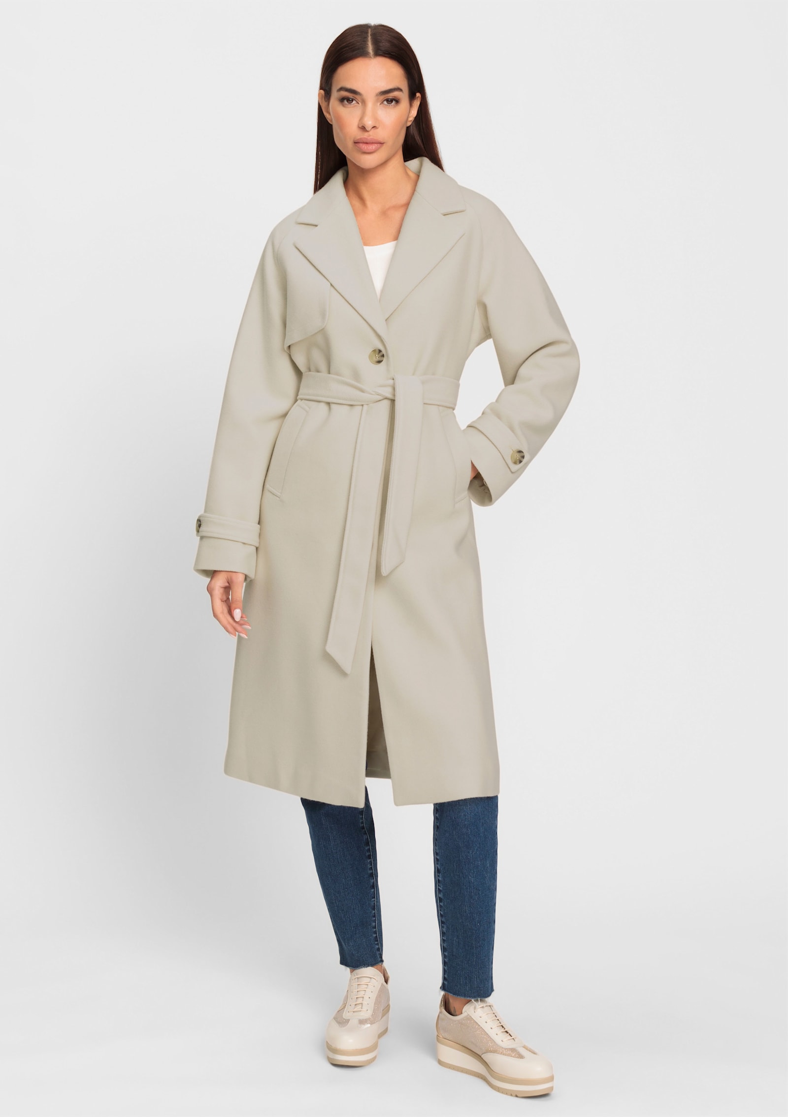 heine Manteau d'hiver, coupe longue - couleur ivoire