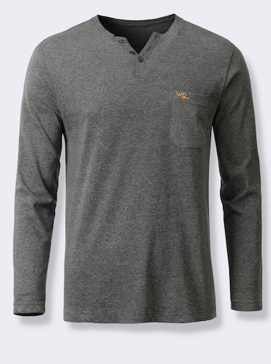 wäschepur men Schlafanzug-Shirt - grau-meliert