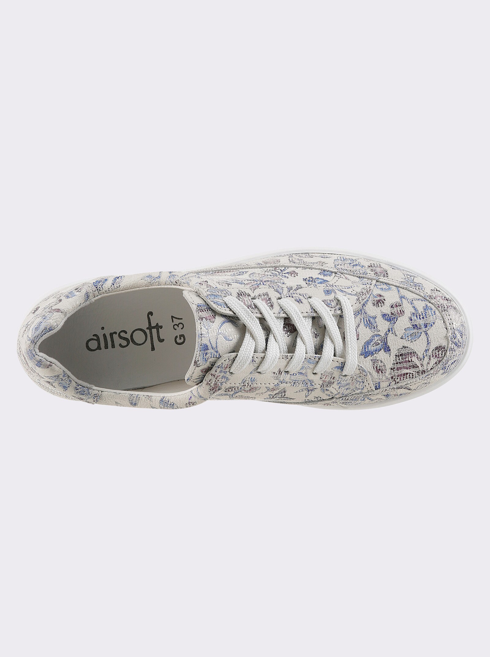 airsoft modern+ Sneaker mit Glanz-Effekt - weiß-bedruckt