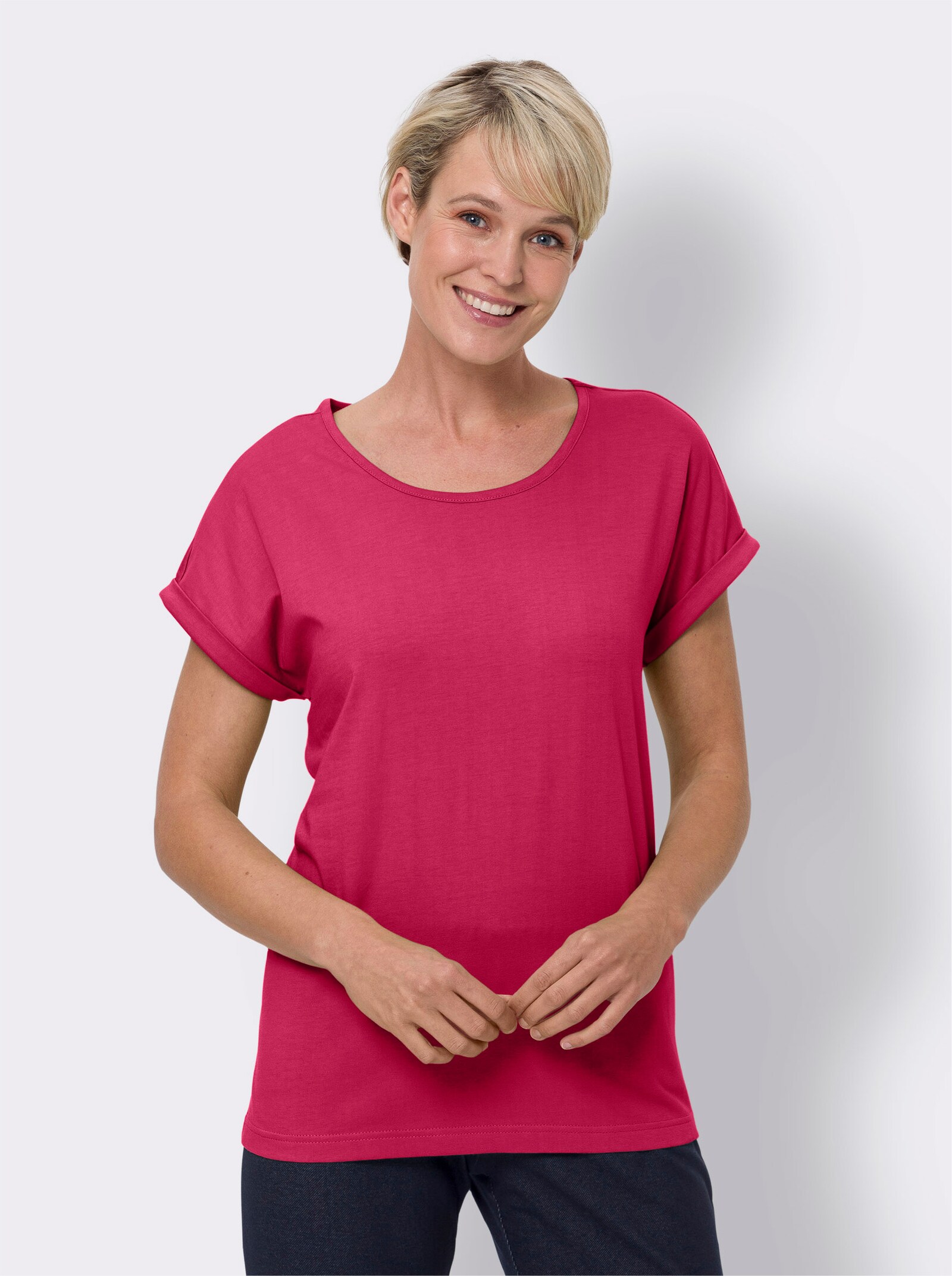 Shirt met korte mouwen van jersey - pink